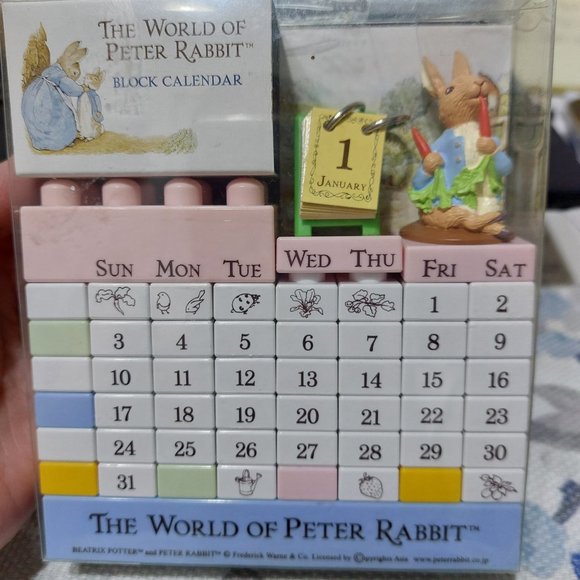 Discontinued Made In Japan The World Of Peter Rabbit Block Calendar Coll… - Picture 6 of 8